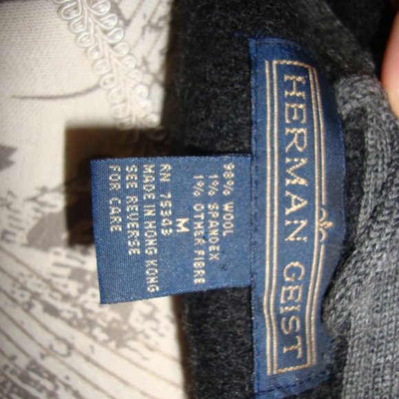 Herman Geist Jacket Coat Wool Gray Zipper Front sz M - Picture 3 of 3